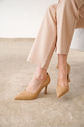 کفش استایلیتو بژ پاشنه نازک öz se shoes - کد 885357764