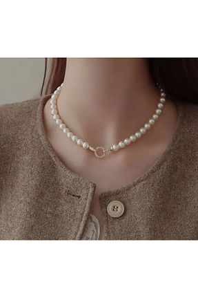 گردنبند مروارید سفید مروارید آب شیرین PİNK CODE - کد 928715112