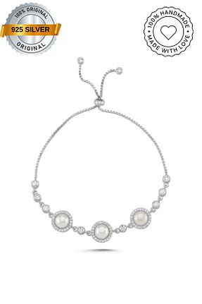 دستبند نقره سفید زنانه 925 عیار CARAT STONE - کد 463615913