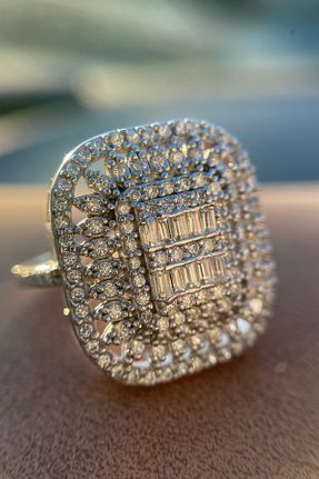 انگشتر نقره سفید زنانه زیرکن CARAT STONE - کد 884543433