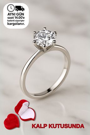 انگشتر نقره سفید زنانه زیرکن CARAT STONE - کد 335723199