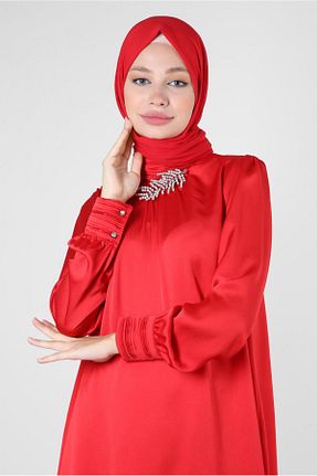 شال قرمز زنانه پلی استر Alvina - کد 870008093