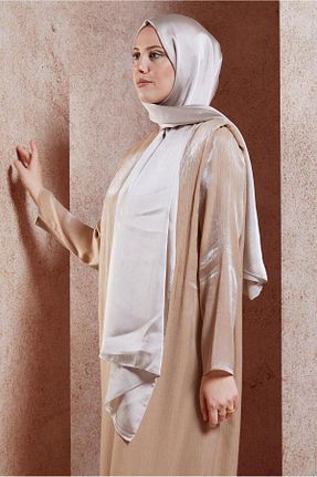 شال بژ زنانه پلی استر Alvina - کد 871312336