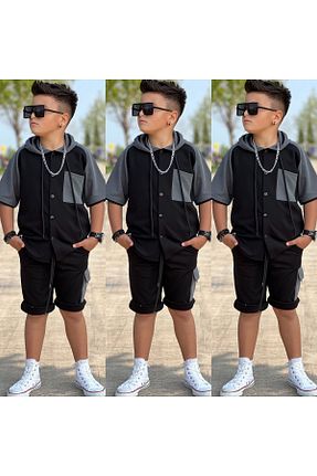 ست بالاتنه و پائین تنه مشکی بچه گانه بافت Ütk kids - کد 929278759