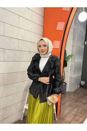 کت مشکی زنانه رگولار RİELLA - کد 925456169