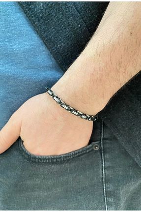 دستبند استیل (فولاد) طوسی زنانه استیل (فولاد) nss sky rock - کد 928765238