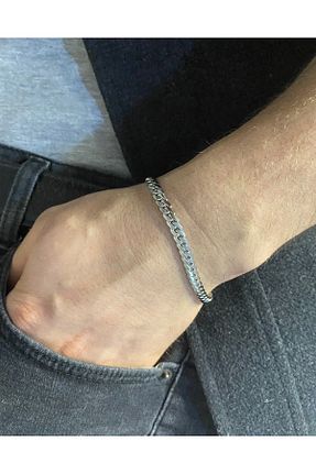 دستبند استیل (فولاد) طوسی زنانه استیل (فولاد) nss sky rock - کد 928758959