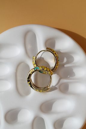 گوشواره جواهر زرد حلقه Luvix Design - کد 928808841