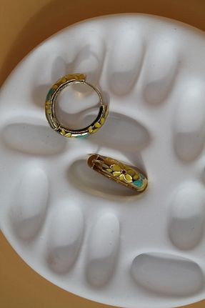 گوشواره جواهر زرد حلقه Luvix Design - کد 928808841