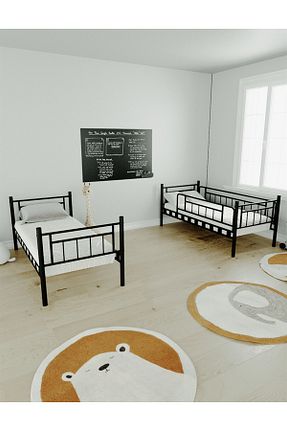 تختخواب دو طبقه مشکی فلزی MOBLAY - کد 927226099