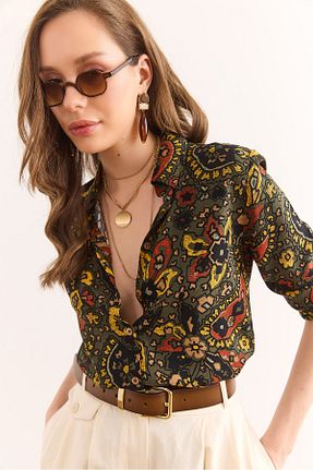 پیراهن سبز زنانه رگولار Olalook - کد 928803820