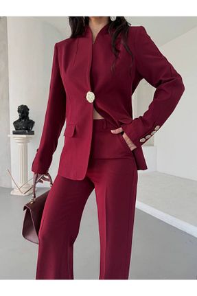 ست بالاتنه و پائین تنه زرشکی زنانه بافتنی BARG FASHION - کد 929051433