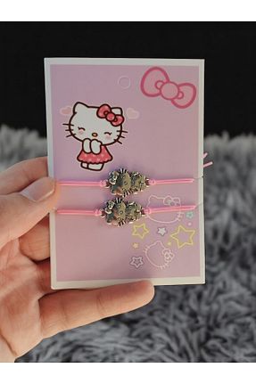 دستبند جواهر صورتی زنانه VerdeHome - کد 928844909