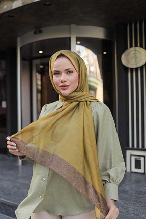 شال سبز زنانه ابریشم Arwella - کد 928858277