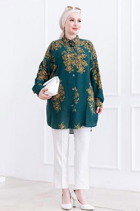 پیراهن حجاب سبز زنانه اورسایز HİFADEN - کد 928853069