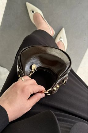 کیف دوشی قهوه ای زنانه چرم مصنوعی leonas - کد 928885163