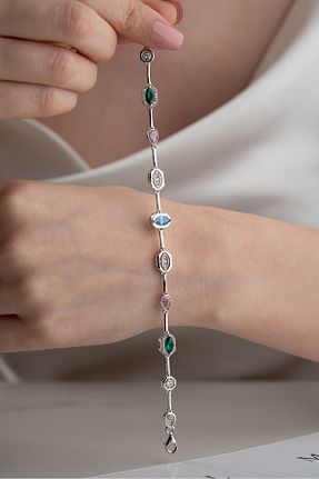 دستبند نقره طوسی زنانه 925 عیار Silvano Jewelry - کد 928896511