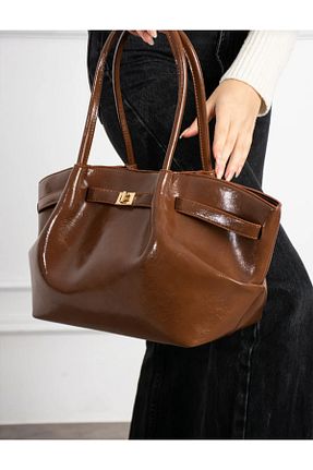 کیف دوشی قهوه ای زنانه چرم مصنوعی eflanmoda - کد 928894222