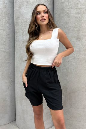 شلوارک و برمودا مشکی زنانه فاق بلند Lesa Wear - کد 898087472