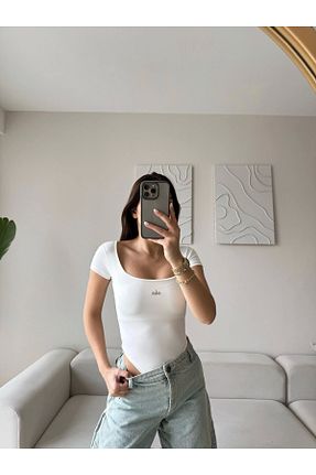 بادی رنگی زنانه یقه مربعی Zoom Butik - کد 928902038