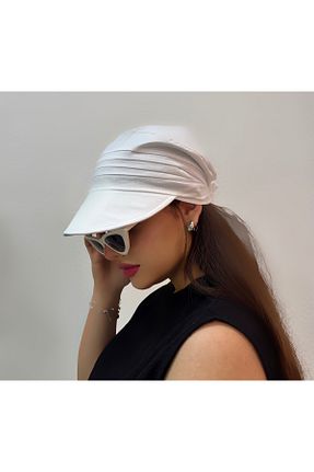 کلاه سفید زنانه پنبه ای CapZone - کد 928904576