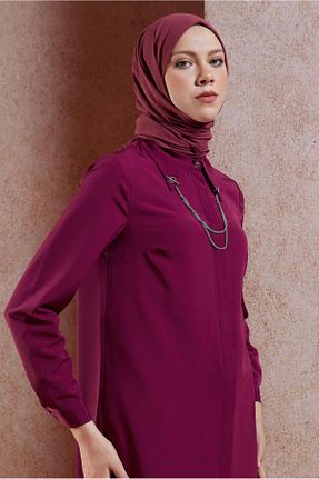 شال زرشکی زنانه پلی استر Alvina - کد 853637613