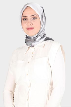 روسری طوسی پلی استر Alvina - کد 807517383
