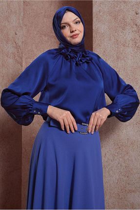 بلوز حجاب سرمه ای زنانه رگولار Alvina - کد 827933990