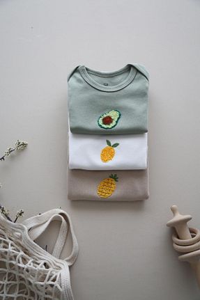 بادی و سرهمی نوزادی سفید بچه گانه %100 پنبه OhlalaKoala - کد 685297422