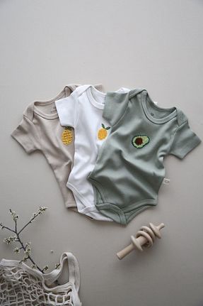 بادی و سرهمی نوزادی سفید بچه گانه %100 پنبه OhlalaKoala - کد 685297422