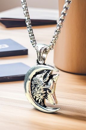 گردنبند استیل ( فولاد ) سفید مردانه کروم AK STORE SİLVER - کد 888520354