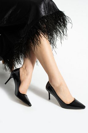 کفش استایلیتو مشکی پاشنه نازک Güllü Shoes - کد 928943027