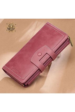 کیف پول زرشکی زنانه ابعاد بزرگ Laorentou - کد 102346160