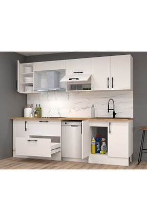 کابینت های آماده آشپزخانه سفید Suntalam MOBİLİQUE - کد 928944488