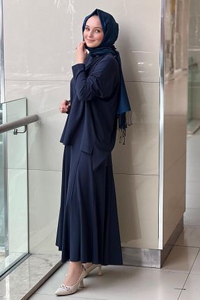 ست بالاتنه و پائین تنه سرمه ای زنانه بافتنی Nurcan Çetin - کد 928950775