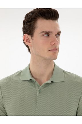 پولوشرت سبز مردانه مخلوط پلی استر Pierre Cardin - کد 928947281