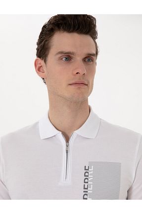 پولوشرت سفید مردانه %100 پنبه Pierre Cardin - کد 928949093
