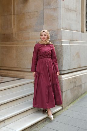 دامن حجاب زرشکی زنانه بافتنی LOCCO - کد 928947379