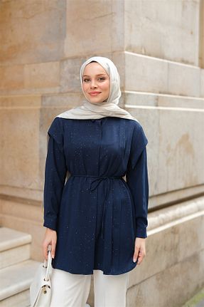 پیراهن حجاب سرمه ای زنانه رگولار LOCCO - کد 928947214