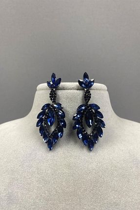 گوشواره جواهر سرمه ای زیرکن Hayalperest boncuk - کد 769912370