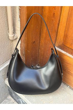 کیف دوشی مشکی زنانه چرم مصنوعی Zeyncollectıon - کد 929225067