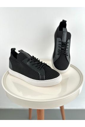 کفش اسنیکر مشکی مردانه بند دار tiggirmoda - کد 929002263