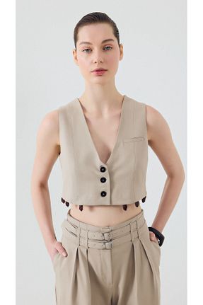 ست بالاتنه و پائین تنه بژ زنانه بافتنی yakestore - کد 929011899