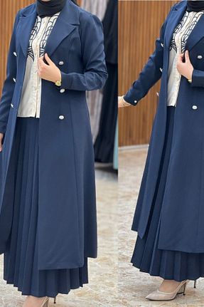 ست بالاتنه و پائین تنه حجاب سرمه ای گشاد totih - کد 928999787