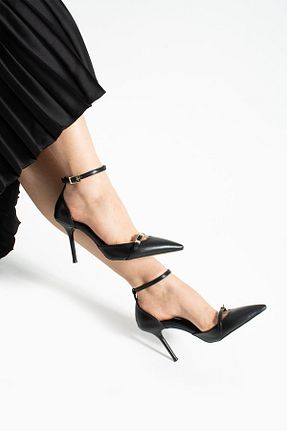 کفش استایلیتو مشکی پاشنه نازک Güllü Shoes - کد 929001657