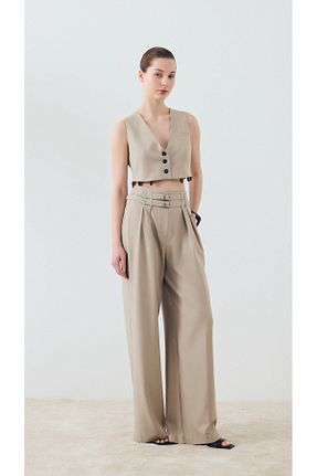 ست بالاتنه و پائین تنه بژ زنانه بافتنی yakestore - کد 929011899