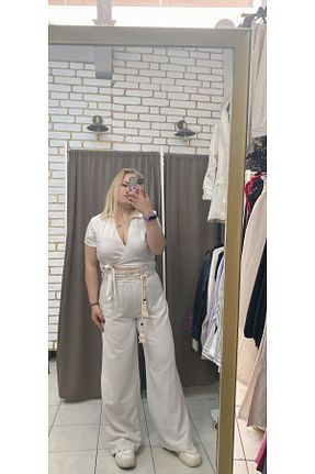 بلوز بژ زنانه ساده TUBA TOPTAŞ - کد 929023112