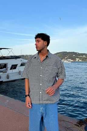 پیراهن مشکی مردانه اورسایز Flaw Wear - کد 929022396