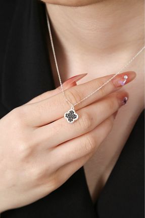 گردنبند نقره سفید زنانه 925 عیار Sanem silver - کد 929024004