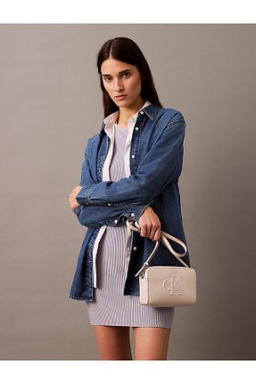 کیف دستی طوسی زنانه ابعاد کوچک Calvin Klein - کد 929018860